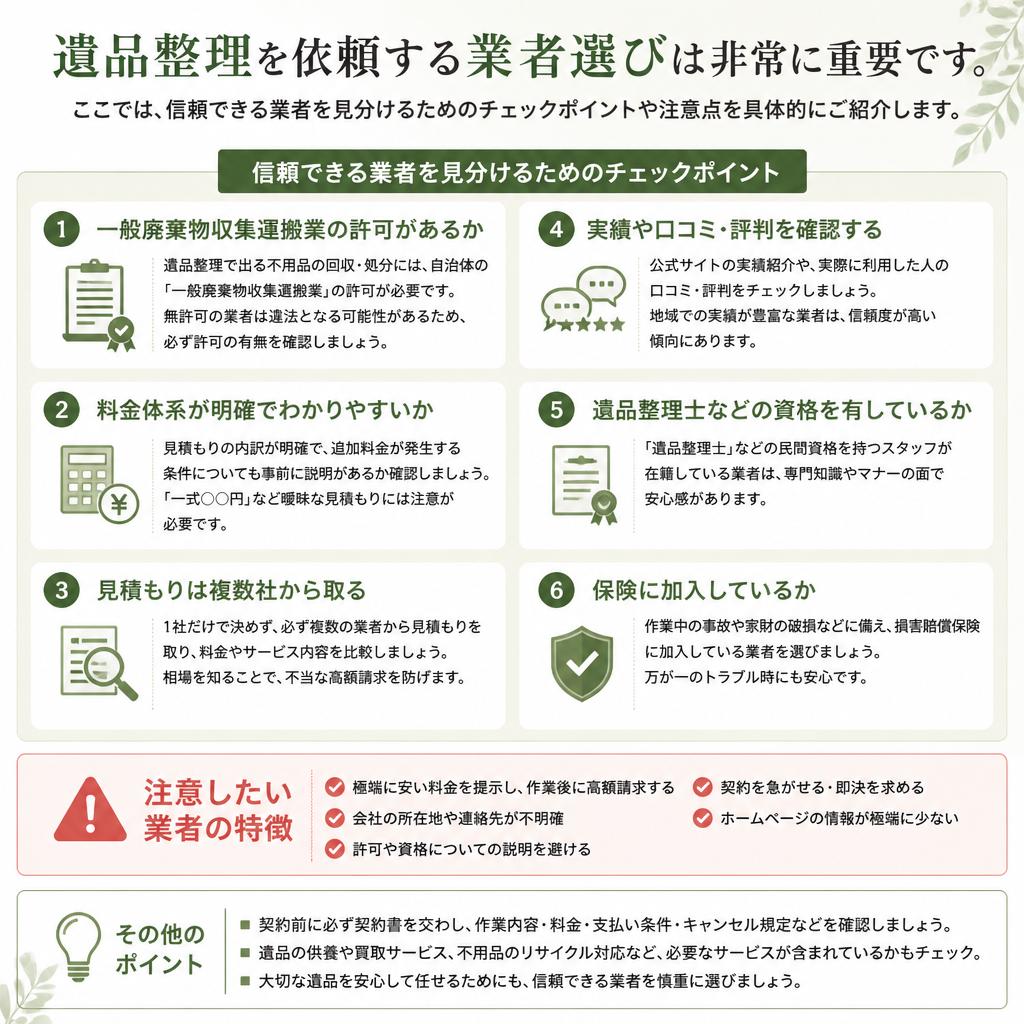 信頼できる業者を見分けるポイント